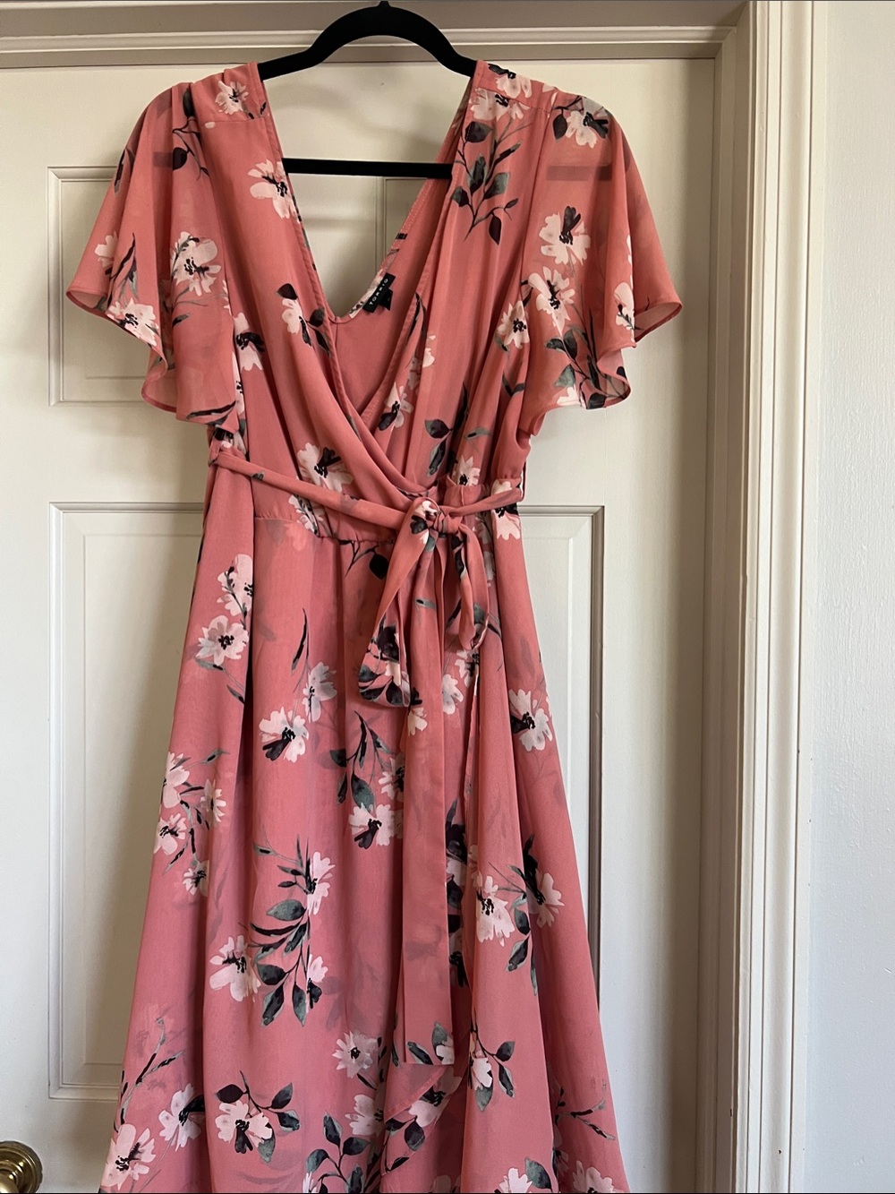 torrid Rose-Pink Floral Wrap Dress